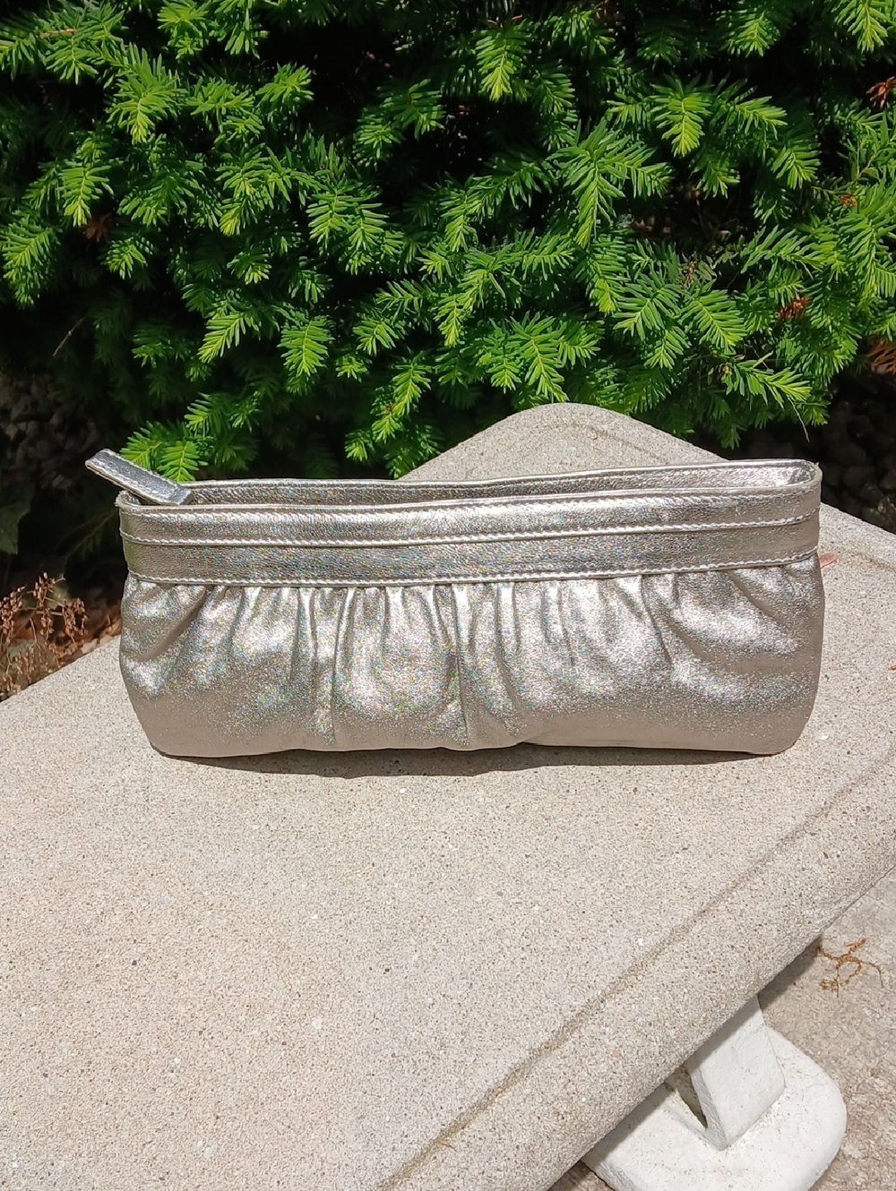 Express LEATHER metallic evening clutch